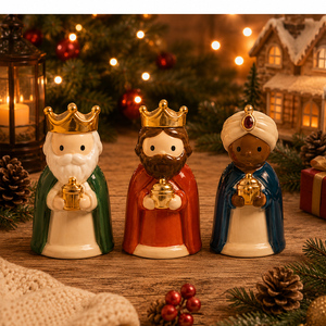 Figurines miniatures des Trois Rois Mages, breloques pour gâteau de l'Épiphanie, décorations de Noël en gros - Product Image 3