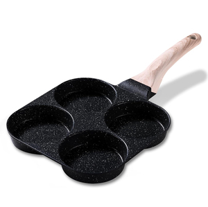 Non-Stick Coated 4-Cup Frying <b>Pan</b> With Wooden Handle Aluminum Cookware <b>Induction</b> Non-stick Frypan - Product Image 1