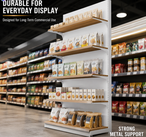 Estante de Exhibición Metálico Blanco Resistente Personalizado al por Mayor para Supermercados, Estante de Hierro de Doble Cara de Carga Ligera Independiente de 10 Niveles para Tiendas - Product Image 5