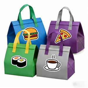 Sac isotherme pliable et réutilisable pour la livraison de repas, avec impression personnalisée de logo, de lettres et d'alphabet, pour la vente en gros - Product Image 1