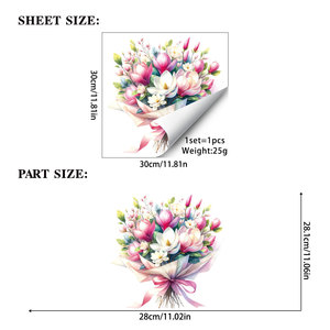 European and American Style Flower Themed Mirror Moisture-proof Wall Stickers for Living Room and Home <strong>Space</strong> <strong>Decoration</strong> - Product Image 6