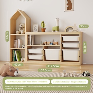 Armario de Almacenamiento de Juguetes de Madera Maciza para Niños Tianyi <span class=keywords><strong>Montessori</strong></span> con 3 Estantes, <span class=keywords><strong>Librería</strong></span> de Gran Capacidad y Almacenamiento para Bebés - Product Image 6