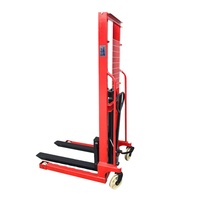 Apilador Manual de Palets de 1500 kg, Carretilla Elevadora Hidráulica con Motor AC, Transpaleta para Terrenos Difíciles