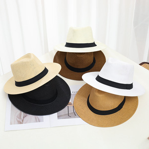 Mũ cao bồi phẳng phong cách Hàn Quốc Mũ Nam Nữ bãi biển Jazz Mũ hoạt hình mô hình lớn vành mũ rơm chống nắng mùa xuân mùa hè - Product Image 5