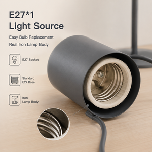 Modern Metal <b>Table</b> Lamp E27 Bulb Warm Ambient Light Iron Nightstand Decor For Bedroom <b>Bedside</b> Reading Desk Living Room - Product Image 4