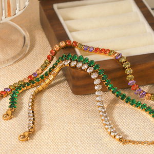 Cosmic Kylie Jenner 3-Piece Gift Set: Stylish Green Tennis Bracelets & Chains