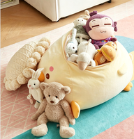 Housse de pouf lavable, grande, design canard de dessin animé, pour rangement créatif de jouets et animaux en peluche, idéale pour canapés paresseux