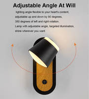 Applique murale LED moderne en aluminium, orientable et réglable en angle, pour chevet, 6W, lumière 3000K-6000K, avec interrupteur marche/arrêt