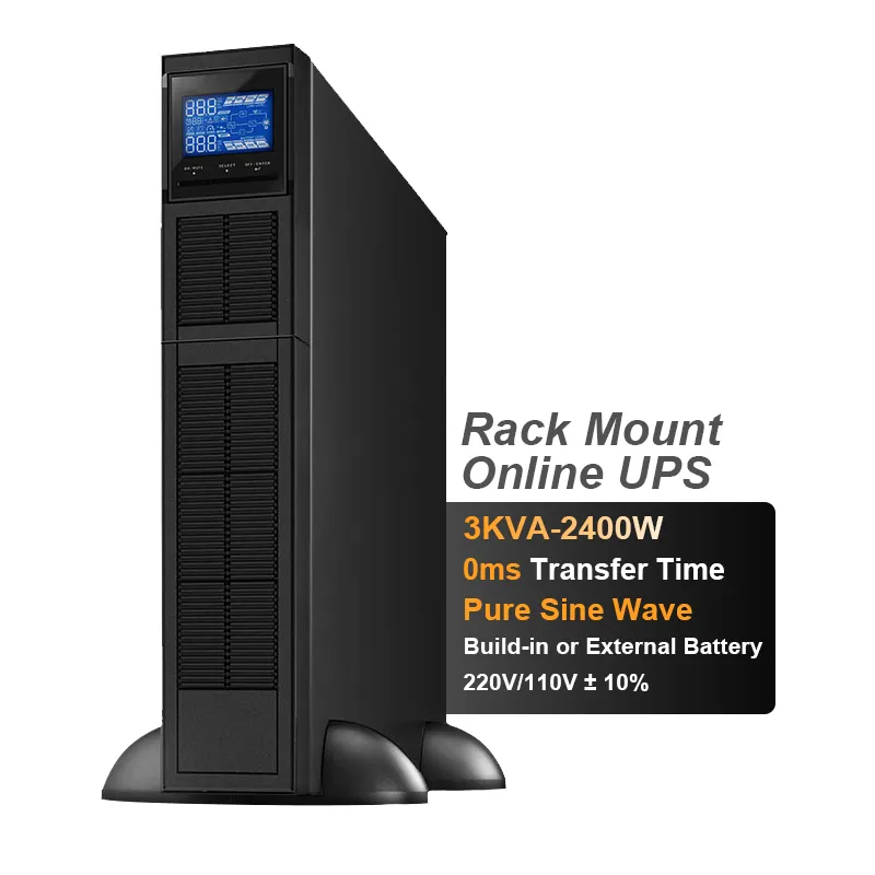 CWUPS 19" Rack 2000W UPS 10KVA 3KVA 1KVA Online 3000 Server Rack Mountable UPS Backup Power Supply System With External Battery