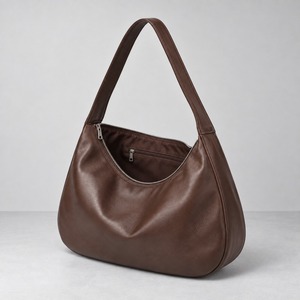 Hobo <b>Bag</b> <b>Slouchy</b> Soft PU Leather Women Medium Shoulder <b>Bag</b> Zip Top 34x24cm Custom Logo - Product Image 3