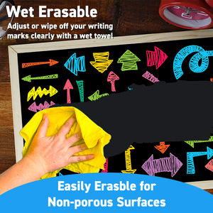 ปากกาชอล์ก KHY ขายดี ราคาส่ง สำหรับเขียนบนผนัง กระจก หรือตู้เย็น ชุดลบได้ หัวปากกาแบบสองด้าน สีชอล์กเหลว - Product Image 5