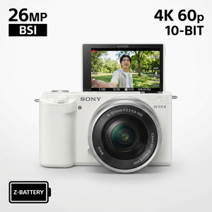 กล้องวีล็อก <span class=keywords><strong>Sony</strong></span> ZV-E10 II <span class=keywords><strong>Alpha</strong></span> ZV-E10M2 พร้อมเลนส์ 16-50 มม. ความละเอียด 26MP 4K 60p 10-bit 4:2:2 แบตเตอรี่ขนาดใหญ่ Z-Battery Pro ขายส่งจำนวนมาก - Product Image 1