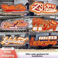 Panneau d'affichage de salle à manger rétro américain Boîte à lumière LED Panneau de porte personnalisé avec personnages lumineux en forme de voiture Source lumineuse de publicité