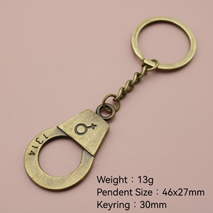 Llavero con Forma de <span class=keywords><strong>Esposas</strong></span> y Anillo Dividido de Aleación Plateada Antigua, para Parejas, Regalo de San Valentín - Product Image 2