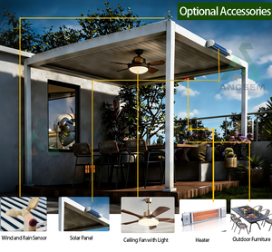 Pérgola Bioclimática Premium Ancsem con Sistema Motorizado y Manual, Resistente al Viento, Lluvia y Óxido, Instalación Personalizada para <span class=keywords><strong>Terraza</strong></span> o Patio - Product Image 6