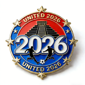 Épingles à cravate personnalisées Coupe du Monde de Football, broches en métal, épingles à revers en émail dur ou souple, badges - Product Image 2