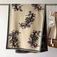 Nouvelle Arrivée De Luxe Conception Fleur Double Face Imprimé Cachemire Écharpe Longue Épaisse Pashmina Châle Hiver Chaud Coton Voile Écharpe