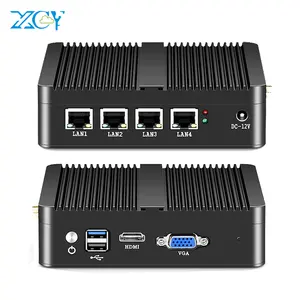 Pfsense Gateway Firewall Router Mini Pc Fanless Industriële Computer In-Tel N2830 4 Nic Ethernet Lan Poorten Linux Netwerk server