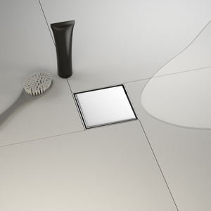 Siphon de douche carré en acier inoxydable brossé de style américain OEM avec base en ABS pour drainage vertical - Product Image 4