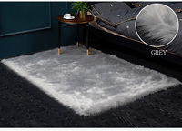 Tapis de chambre à coucher en fourrure de peau de mouton, accessoire doux et pelucheux pour salon et chambre à coucher, moquette de sol en fausse fourrure, blanc, rose, gris et chaud