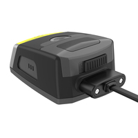 Guante de gatillo portátil 2D de distancia de escaneo de 40 pies de largo alcance con estación de cuna de lector de código Qr y código de barras de diente azul-en stock