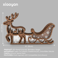 Großhandel 3D Mehrschichtige Holz-Rentier-Schlitten-Dekoration |   Maßgefertigtes Weihnachtstisch-Ornament |   XIAOYAN AW059 |   Exklusive Feiertagsartikel