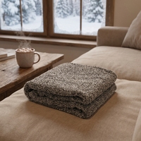 Plaid chauffant électrique en polaire sherpa et flanelle de polyester avec 4 niveaux de chaleur et minuterie de 4 heures, housse amovible et lavable, pour l'hiver