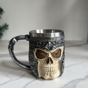 Kubek Czaszki <span class=keywords><strong>Bones</strong></span> Goblet Set Gothic Game Over Mug Skull Jarra de cerveza de acero inoxidable - Product Image 4