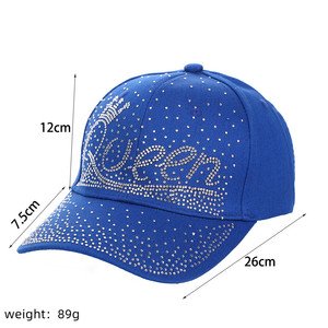 Nuovo Cappello da Baseball con Scritta QUEEN in Diamanti, Stile Europeo e Americano, Visiera Curva con Diamanti Incastonati, Cappello Parasole Tinta Unita - Product Image 6
