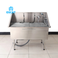 OSCAT Usine d'équipement vétérinaire Baignoires pour chiens en acier inoxydable Salon de toilettage personnalisé Station de lavage pour chiens Machine de bain pour chiens