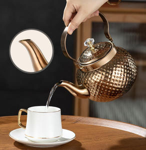 High Quality Master Eco-Friendly Saudi Arabia Retro Gold Copper Color Stainless Steel Water <strong>Kettles</strong> 1-2L Capacity Electric Tea - Product Image 3