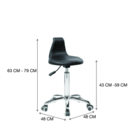 Chaise de laboratoire industrielle ESD de haute qualité en mousse PU noire réglable en hauteur pivotante antistatique