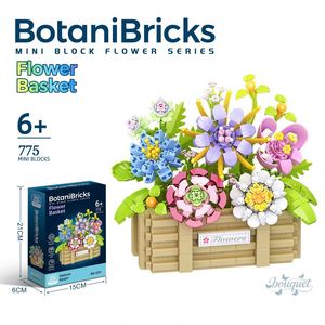 Ensemble de blocs de construction Micro Flower DIY, modèle de panier de bouquet artificiel en briques, jouet de construction pour la décoration de la maison, collection, à partir de 6 ans - Product Image 5