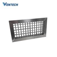 Grille d'aération latérale Ventech HVAC en acier inoxydable à double déflection réglable pour l'alimentation et la circulation de l'air dans les bâtiments de bureaux
