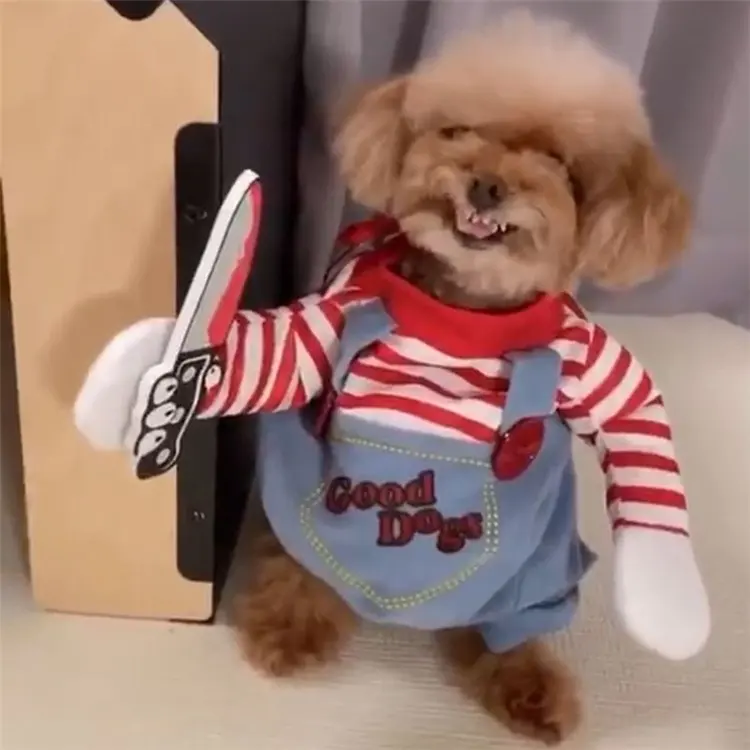 Amazon hot sale puppy cosplay clothes cheap pet apparel funny halloween pet dog costume with wig