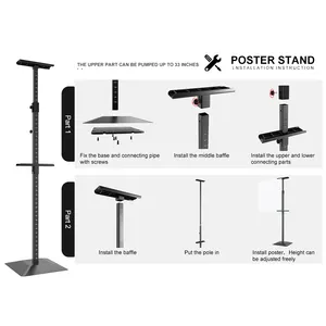 CYDISPLAY Poster Board Stand Aluminum Floor Sign Holder Double-sided Adjustable Display Stand Cardboard Sign Board Poster Stand