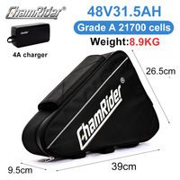 Batterie de vélo électrique rechargeable Chamrider 80 Amp BMS IP65 Triangle Lithium Ion 48V 31.5Ah 20Kwh