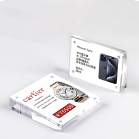 Support de Comptoir Magnétique en Acrylique Transparent Personnalisé A4 A5 A6 pour Cartes de Visite, Étiquettes de Prix et Panneaux Horizontaux Inclinés