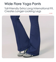 Legging Yoga Mewah Tanpa Jahitan Logo Kustom, Cepat Kering, Lembut, Elastis, Model V-shape Bell Bottom, Pinggang Tinggi, Flare Scrunch