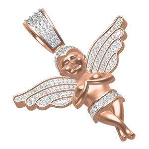 Colgante de Ángel Orando, Plata de Ley 925, Chapado en Oro Rosa, Diamante Moissanita, Estilo Hip Hop, Joyería de Moda, Amuleto, Regalo - Product Image 1