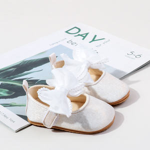 Glänzende PU-Material Perlen-Schleife Prinzessin Baby Kleinkind Preiswerte Schuhe - Product Image 3