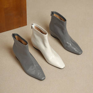 Cialisa mode <span class=keywords><strong>compensées</strong></span> bout carré bottines 2025 automne hiver robe de soirée quotidien 5cm mi talons mince <span class=keywords><strong>bottes</strong></span> courtes pour les femmes 40 - Product Image 4