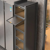 Armoire de rangement mobile moderne en acier extensible multi-niveaux pour salon, cuisine, salle de bain