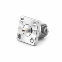 Conector Coaxial de Alta Frecuencia de 2.92 mm, Conector de Panel de 40G con Brida de Cuatro Orificios para Montaje Pasante