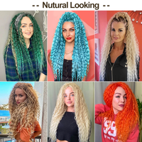 Cheveux au crochet en fibre Kanekalon, ondulations Ocean Water Wave, 30 pouces, cheveux à tresser Deep Wave, extensions de cheveux ondulés lâches au crochet