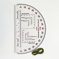 Transportador semicircular transparente de plástico Shenkir Neutral de 6 pulgadas para marcado de mapas en exteriores, se aceptan logotipos