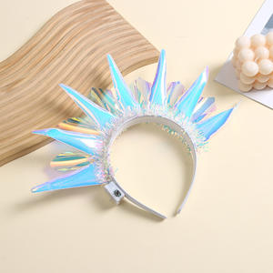 Corona brillante, diadema <span class=keywords><strong>con</strong></span> luz para cantantes, diadema láser LED, tocado intermitente, corona luminosa, club nocturno, Cosplay, tocados de fiesta - Product Image 3