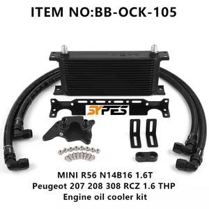 SYPES para <span class=keywords><strong>BMW</strong></span> Mini R56 N14 B16 1,6 T Kit de refrigeración de aceite de radiador Kit de enfriador de aceite de motor para Peugeot <span class=keywords><strong>207</strong></span> 208 308 RCZ 1,6 Th Oem personalizado - Product Image 2
