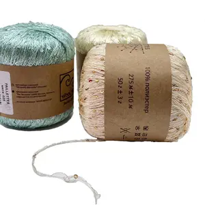 Factory Wholesale Polyester Handmade Sequins Bead Yarn For Crochet And Knitting