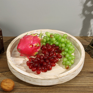 Round Rotating Solid Wood Fruit Tray For Dining <b>Table</b> Storage And Home Decoration - Product Image 2